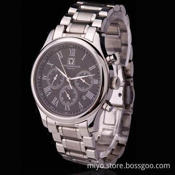 Men's Style Skeleton Automatic Watch in Stainless Steel Case and Band, 3ATM WRC